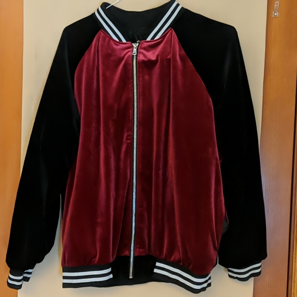 Ob-Sess Velvet & Black Full Zip Jacket Size PXXXL